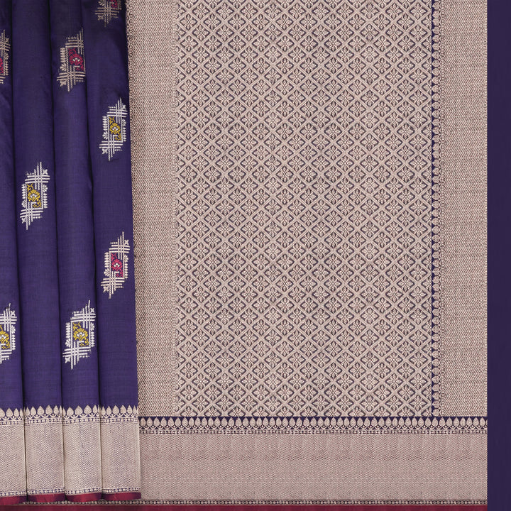 Handwoven Blue Banarasi Silk Saree - 2339N028517DSC