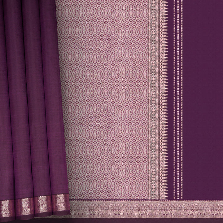 Handwoven Purple Kanjivaram  Silk Saree - 2306T010737DSC