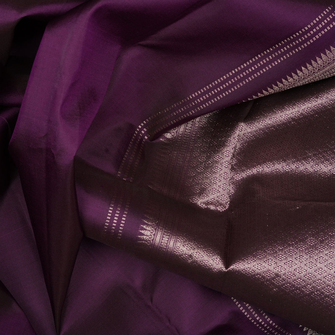 Handwoven Purple Kanjivaram  Silk Saree - 2306T010737DSC