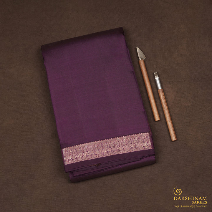 Handwoven Purple Kanjivaram  Silk Saree - 2306T010737DSC