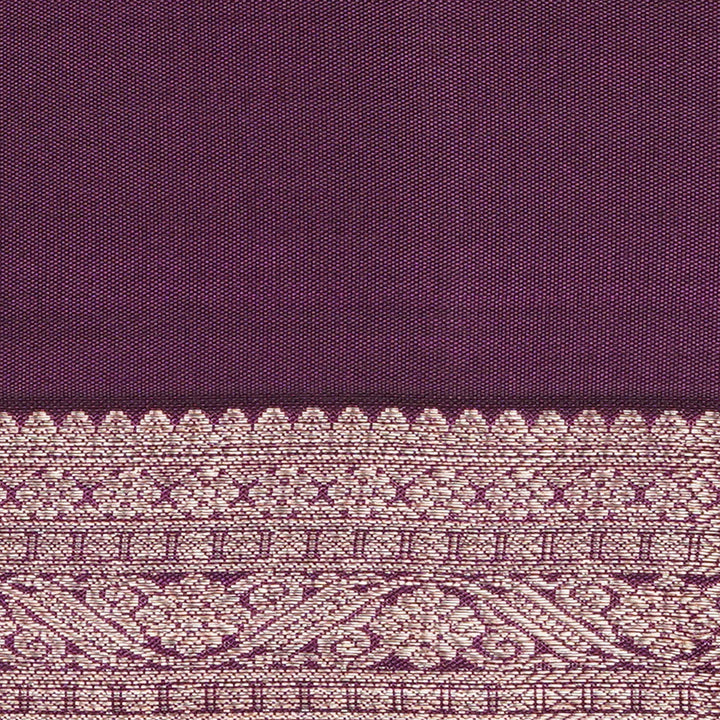 Handwoven Purple Kanjivaram  Silk Saree - 2306T010737DSC