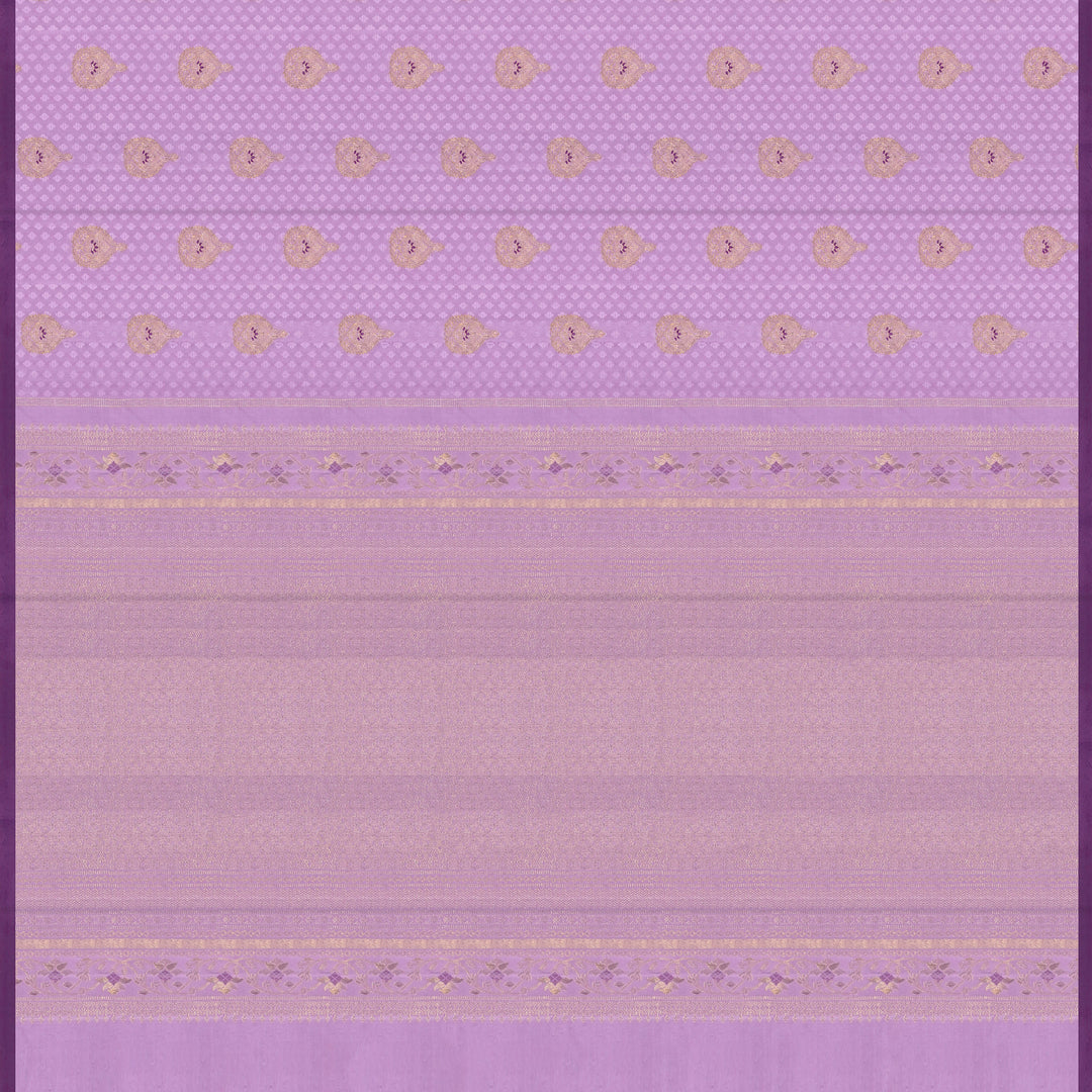 Handwoven Lavender with Purple Kanjivaram Silk Saree - 2297T011017DSS