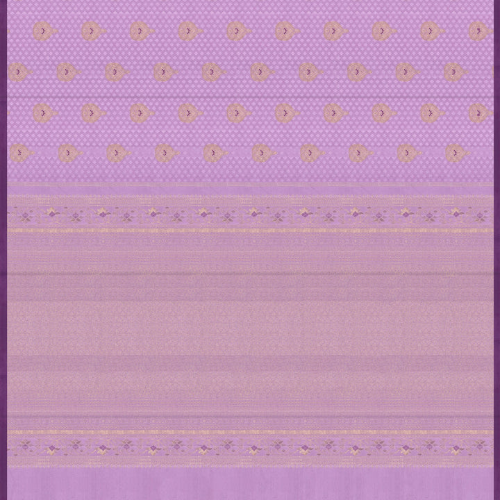 Handwoven Lavender with Purple Kanjivaram Silk Saree - 2297T011017DSS