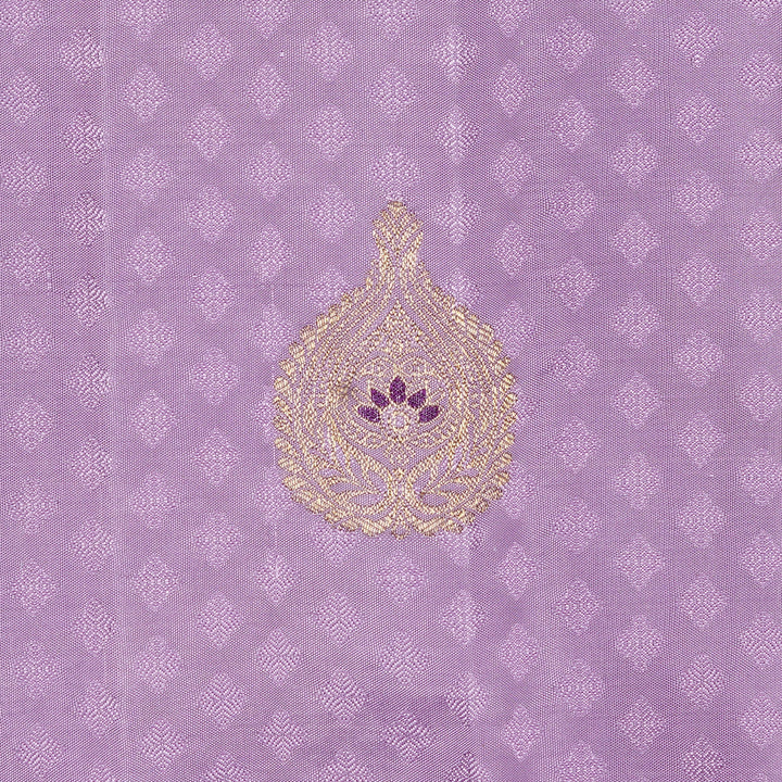 Handwoven Lavender with Purple Kanjivaram Silk Saree - 2297T011017DSS
