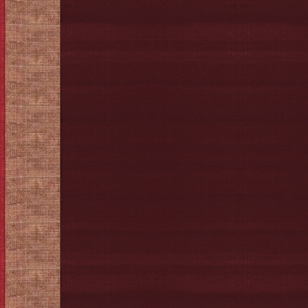 Handwoven Yellow with Maroon Silk Cotton Saree - 2375T011176DSC