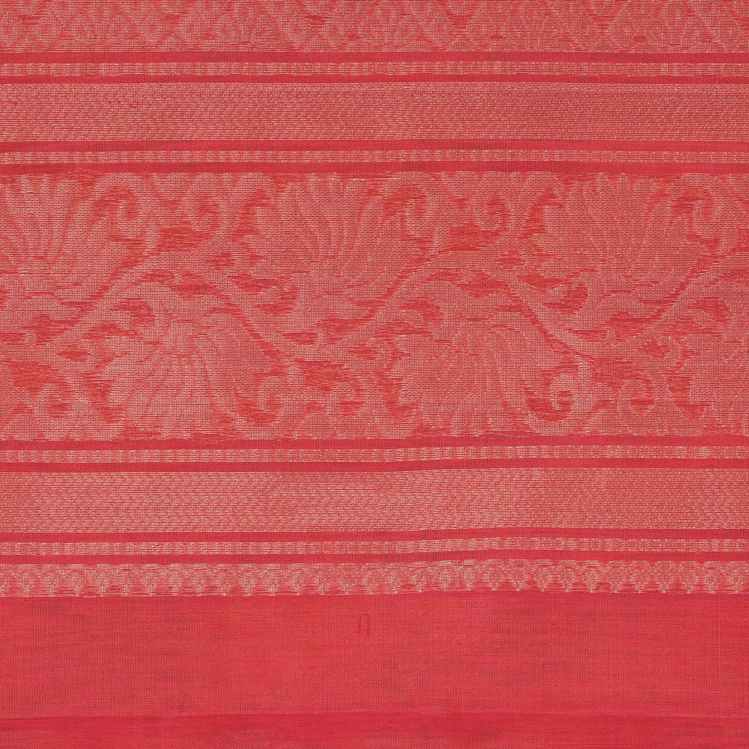 Handwoven Mustard with Pink Silk Cotton Saree - 2340T011205DSC
