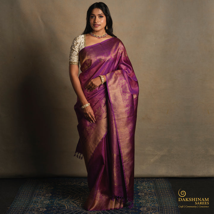 Pallu of Handwoven Kanjivaram Silk Saree