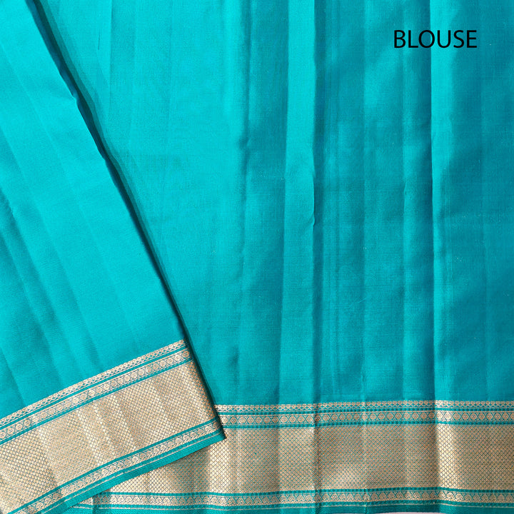 Handwoven Green Monotone Kanjivaram silk Saree- 3244T015810DSC