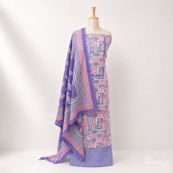 Pink and Violet Three-Piece Suit Set with Paisley Buttas and Stonework 61N045955DSC