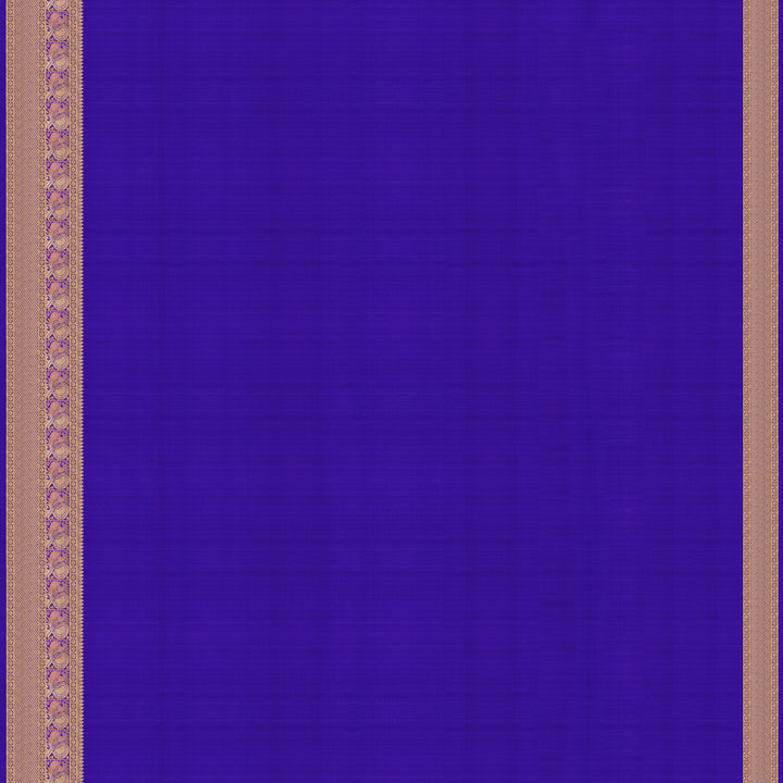 Handwoven Brown with Purple Kanjivaram Silk Saree - 195T002508DSC - Blouse View