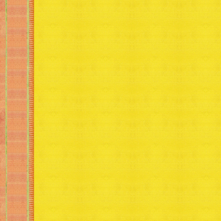 Handwoven Yellow with Red tissue Gadwal Silk Saree - 823T003455DSC
