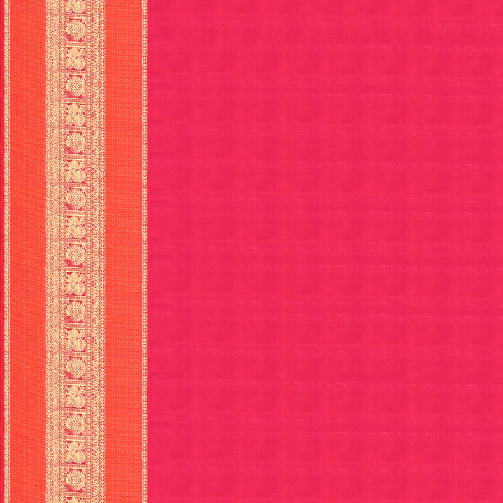 Handwoven Green with Pink and Orange Kanjivarm Silk Saree - 1475T004066DSC - Blouse View