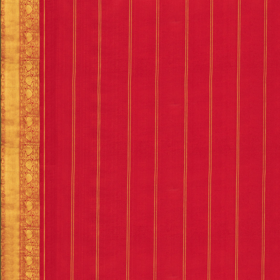 Handwoven Grey with Red Kanjivaram Silk Saree - 554T002921DSC - Blouse View
